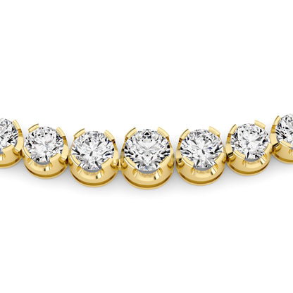 15CTW Round Lab-Grown Diamond Bezel Graduating Full Riviera Necklace 116 Stones
