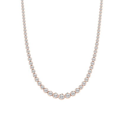15CTW Round Lab-Grown Diamond Bezel Graduating Full Riviera Necklace 116 Stones