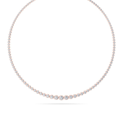 15CTW Round Lab-Grown Diamond Bezel Graduating Full Riviera Necklace 116 Stones