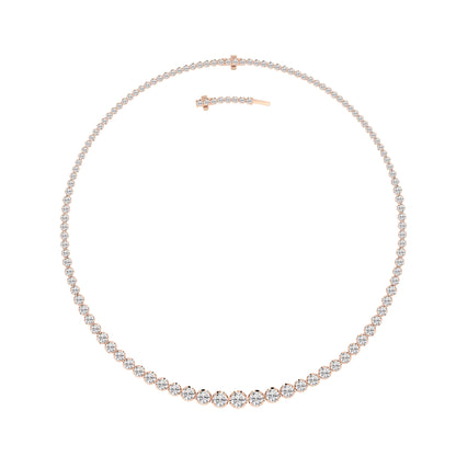 15CTW Round Lab-Grown Diamond Bezel Graduating Full Riviera Necklace 116 Stones