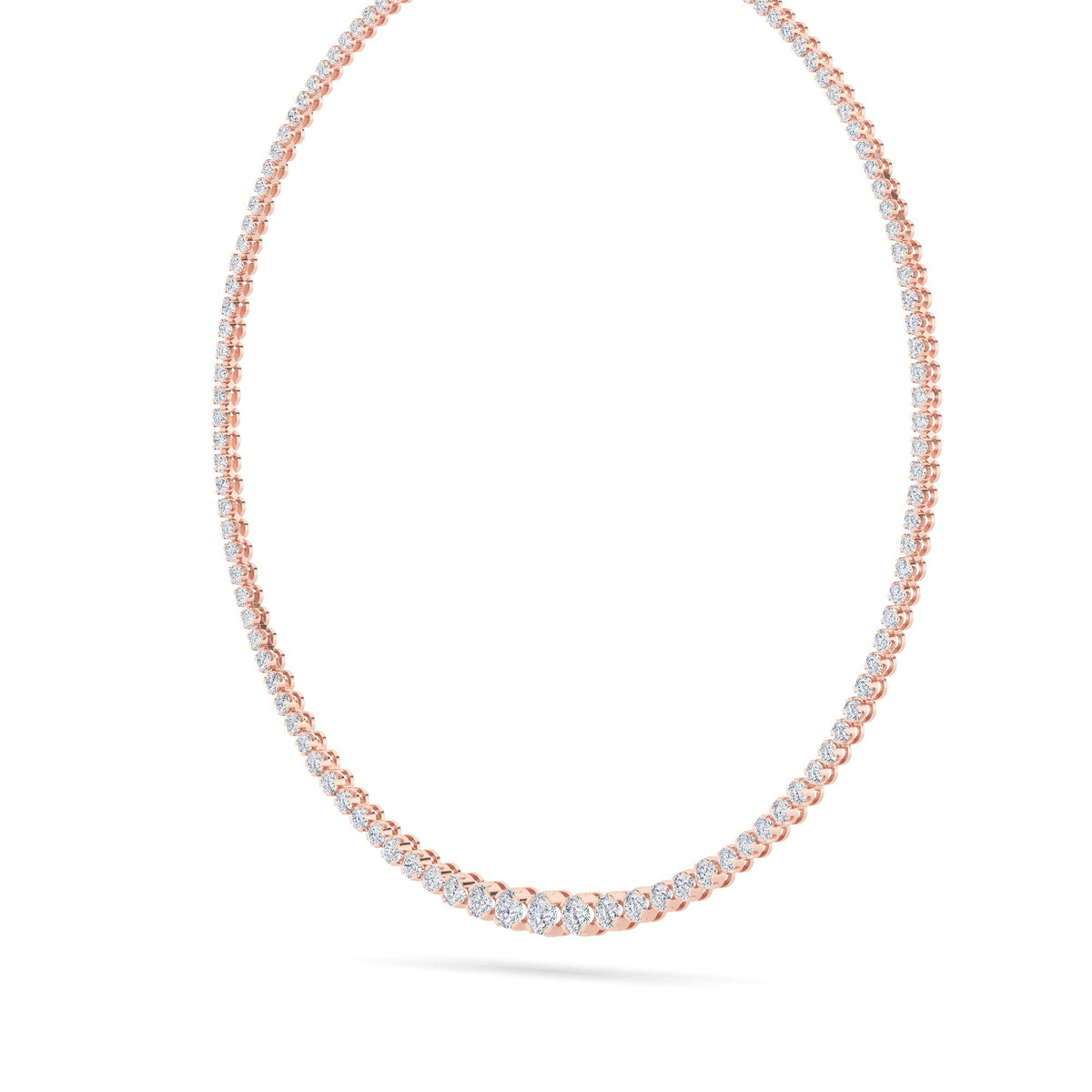15CTW Round Lab-Grown Diamond Bezel Graduating Full Riviera Necklace 116 Stones