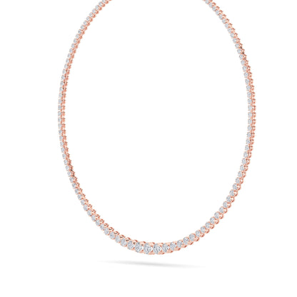 15CTW Round Lab-Grown Diamond Bezel Graduating Full Riviera Necklace 116 Stones