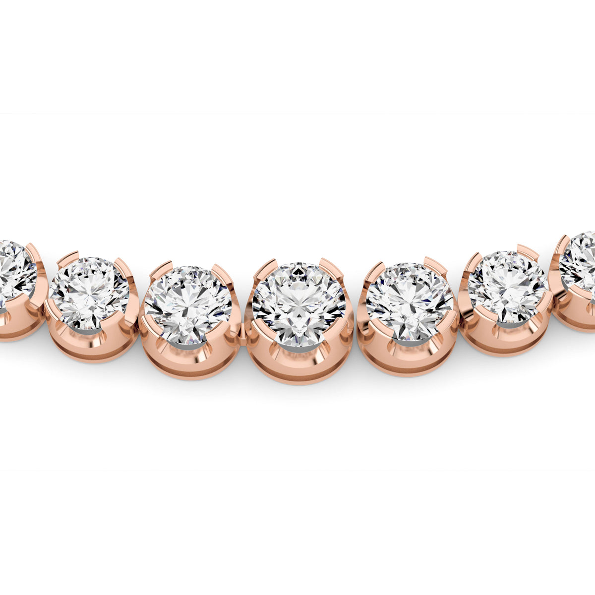 15CTW Round Lab-Grown Diamond Bezel Graduating Full Riviera Necklace 116 Stones