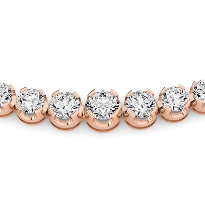15CTW Round Lab-Grown Diamond Bezel Graduating Full Riviera Necklace 116 Stones