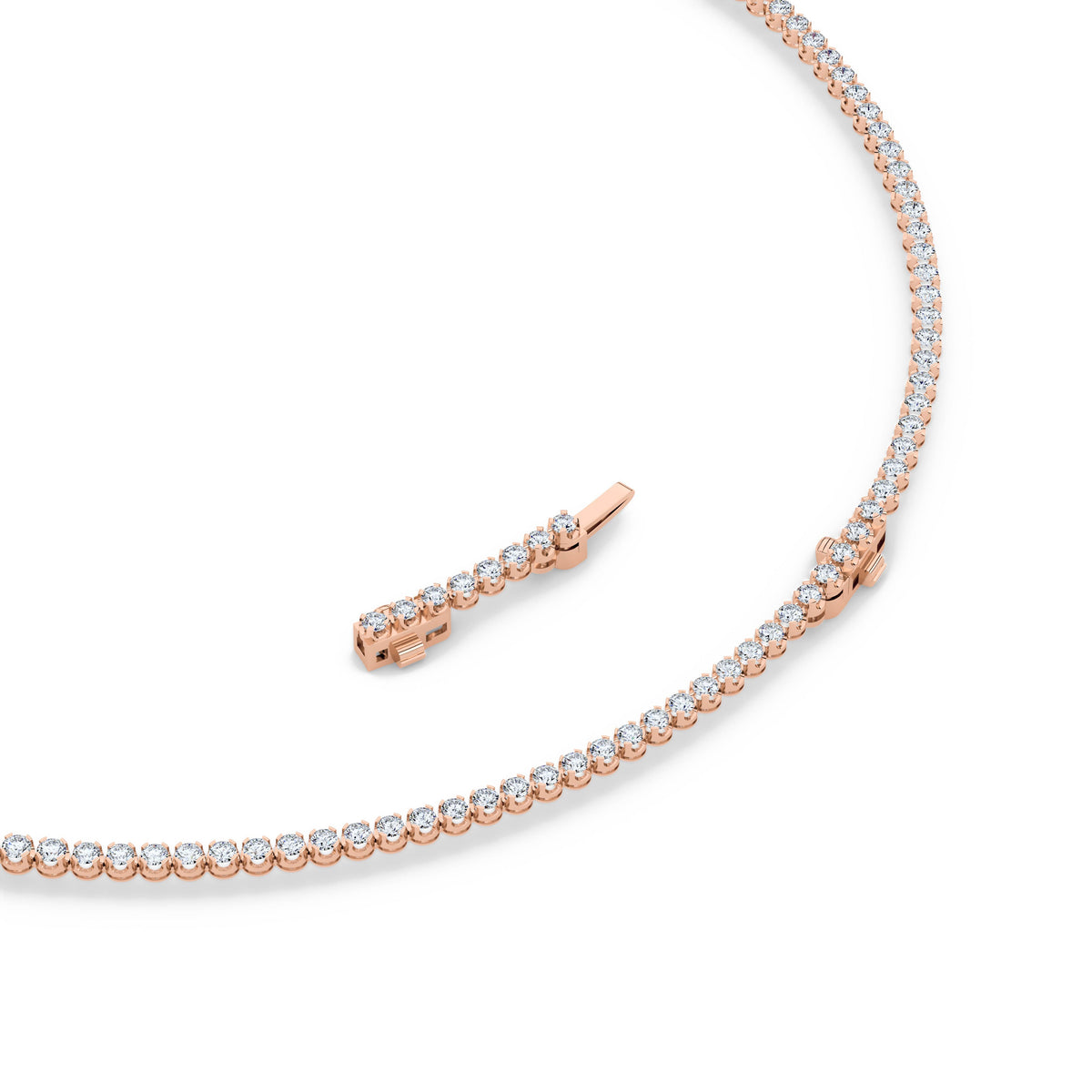 15CTW Round Lab-Grown Diamond Bezel Graduating Full Riviera Necklace 116 Stones