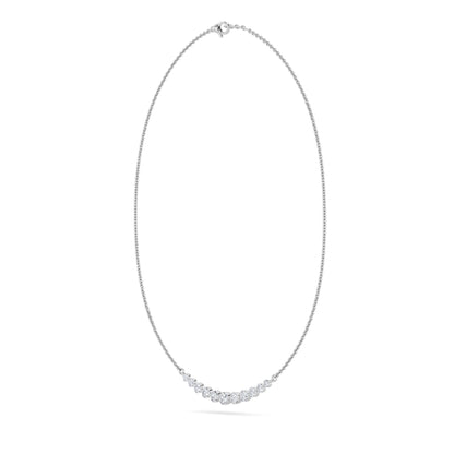 3CTW Round Lab-Grown Diamond Prong Graduating Half Necklace 11 Stones