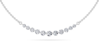 3CTW Round Lab-Grown Diamond Prong Graduating Half Necklace 11 Stones