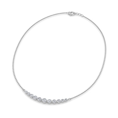 3CTW Round Lab-Grown Diamond Prong Graduating Half Necklace 11 Stones