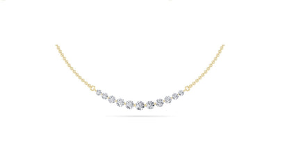 3CTW Round Lab-Grown Diamond Prong Graduating Half Necklace 11 Stones