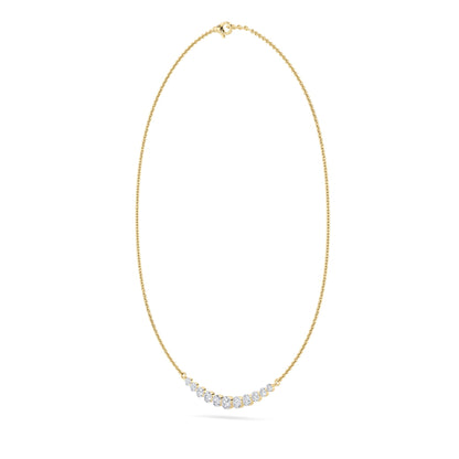 3CTW Round Lab-Grown Diamond Prong Graduating Half Necklace 11 Stones