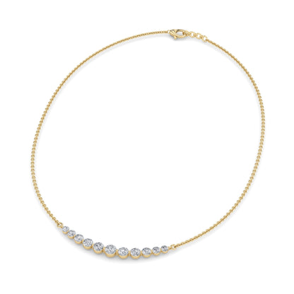 3CTW Round Lab-Grown Diamond Prong Graduating Half Necklace 11 Stones