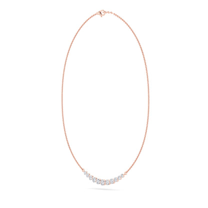 3CTW Round Lab-Grown Diamond Prong Graduating Half Necklace 11 Stones