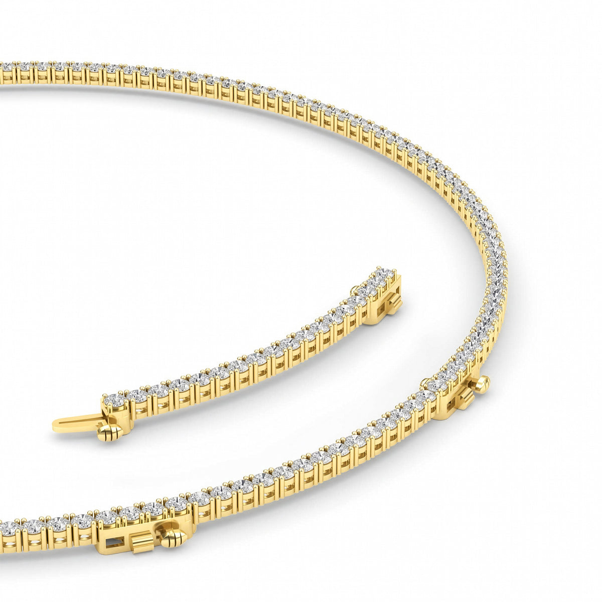 10CTW Round Lab-Grown Diamond Prong Tennis Necklace 169 Stones
