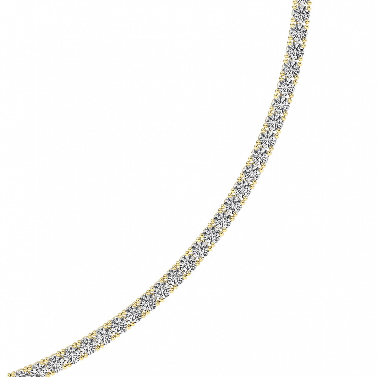 10CTW Round Lab-Grown Diamond Prong Tennis Necklace 169 Stones