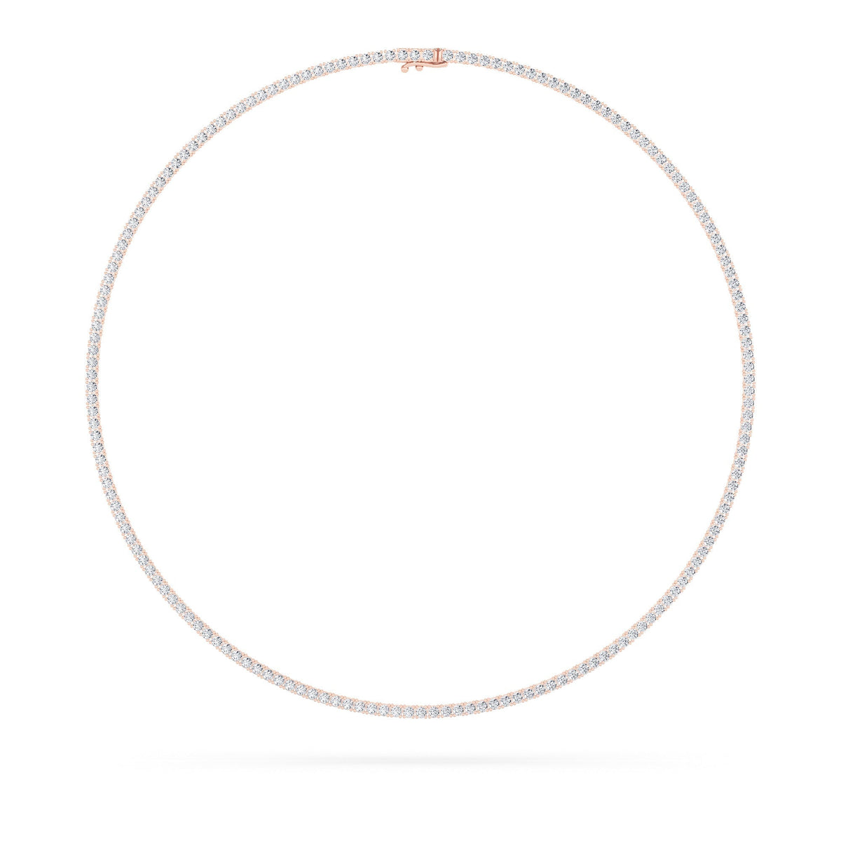 10CTW Round Lab-Grown Diamond Prong Tennis Necklace 169 Stones