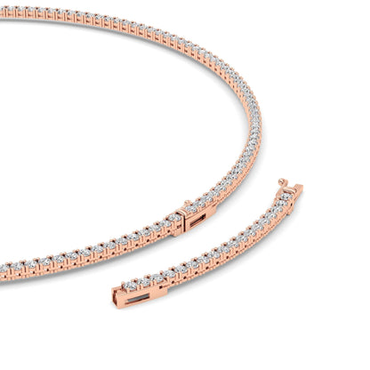 10CTW Round Lab-Grown Diamond Prong Tennis Necklace 169 Stones