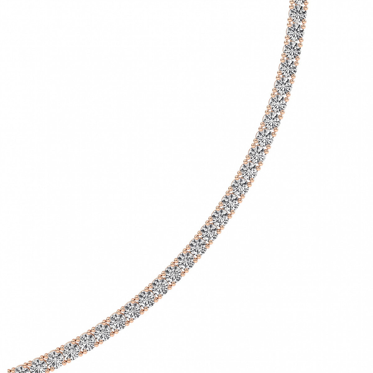 10CTW Round Lab-Grown Diamond Prong Tennis Necklace 169 Stones