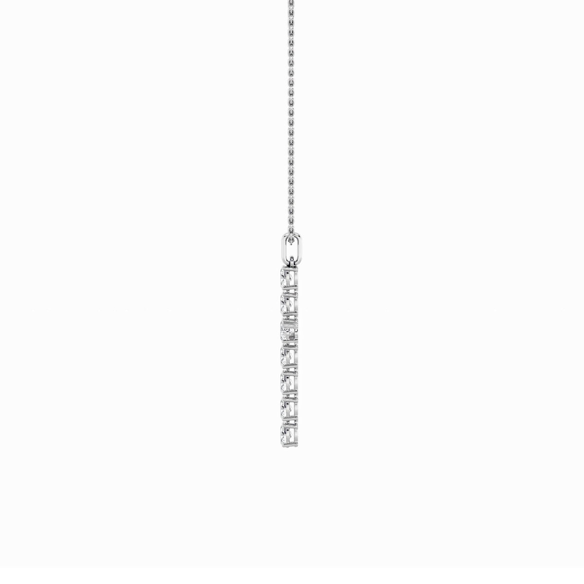 2CTW Oval Lab-Grown Diamond Prong Cross Pendant 11 Stones 2ct Center