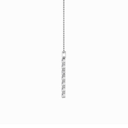 2CTW Oval Lab-Grown Diamond Prong Cross Pendant 11 Stones 2ct Center