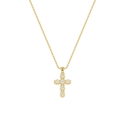 3CTW Oval Lab-Grown Diamond Prong Cross Pendant 93 Stones