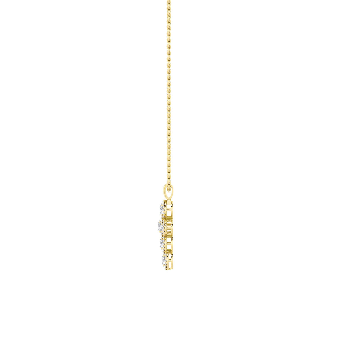 3CTW Oval Lab-Grown Diamond Prong Cross Pendant 93 Stones