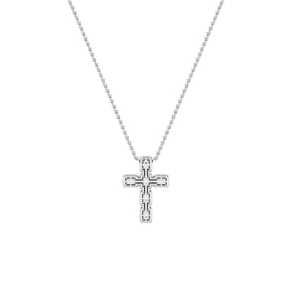 3CTW Emerald Lab-Grown Diamond Prong Cross Pendant 114 Stones