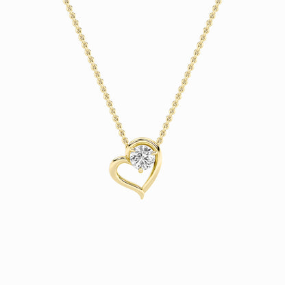 0.5CTW Round Lab-Grown Diamond Prong Heart Pendant 1 Stone