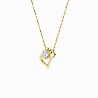 0.5CTW Round Lab-Grown Diamond Prong Heart Pendant 1 Stone