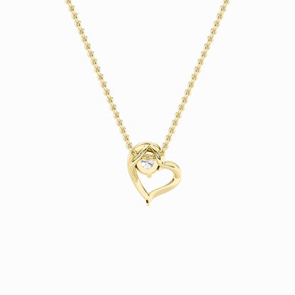 0.5CTW Round Lab-Grown Diamond Prong Heart Pendant 1 Stone