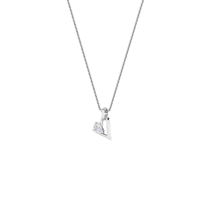 1CTW Pear Lab-Grown Diamond Prong Heart Dangle Pendant 1 Stone