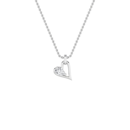 1CTW Pear Lab-Grown Diamond Prong Heart Dangle Pendant 1 Stone