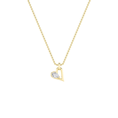 1CTW Pear Lab-Grown Diamond Prong Heart Dangle Pendant 1 Stone