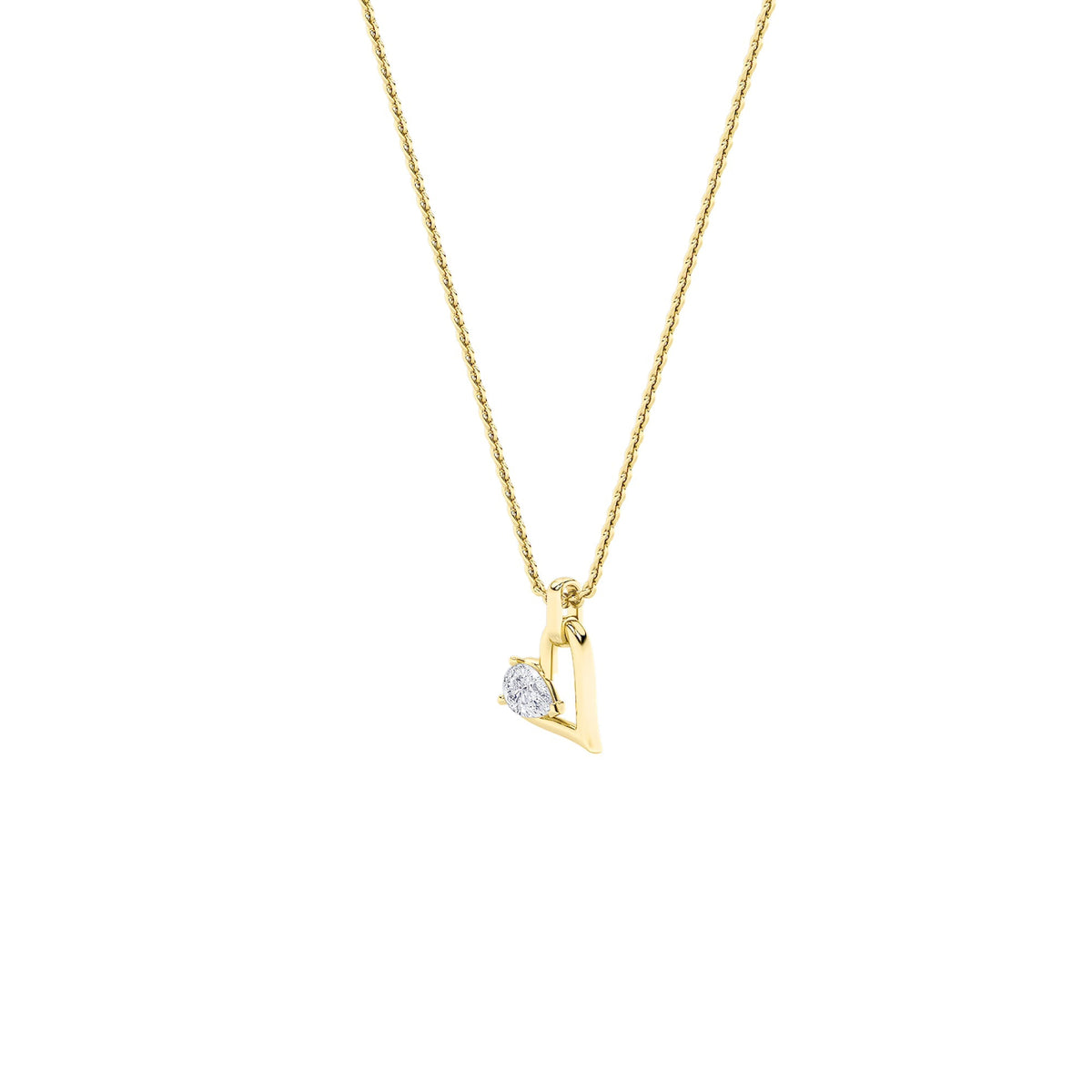 1CTW Pear Lab-Grown Diamond Prong Heart Dangle Pendant 1 Stone