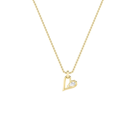 1CTW Pear Lab-Grown Diamond Prong Heart Dangle Pendant 1 Stone