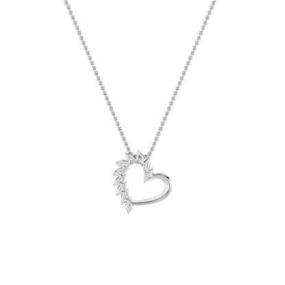 2CTW Marquise Lab-Grown Diamond Prong Heart Pendant 10 Stones