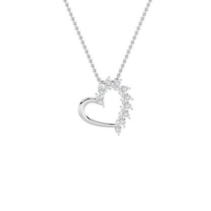 2CTW Marquise Lab-Grown Diamond Prong Heart Pendant 10 Stones
