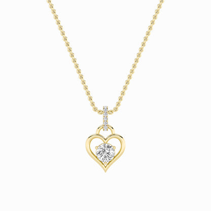 1.5CTW Round Lab-Grown Diamond Prong Heart Pendant 8 Stones