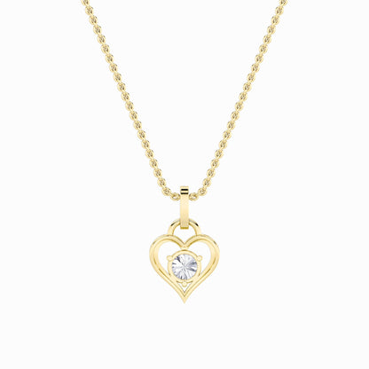 1.5CTW Round Lab-Grown Diamond Prong Heart Pendant 8 Stones
