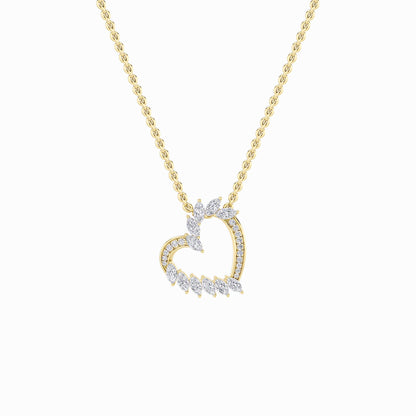 2.5CTW Marquise Lab-Grown Diamond Prong Heart Pendant 27 Stones