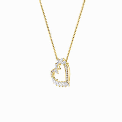 2.5CTW Marquise Lab-Grown Diamond Prong Heart Pendant 27 Stones