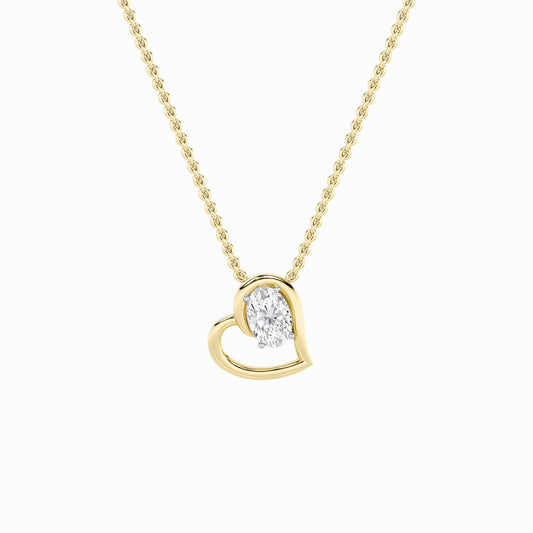 2CTW Oval Lab-Grown Diamond Prong Heart Pendant 1 Stone