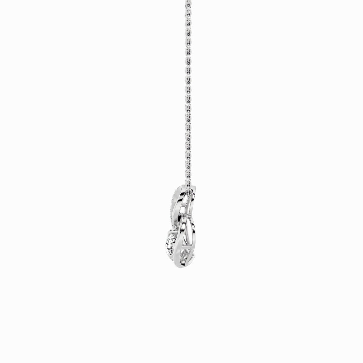 2CTW Pear Lab-Grown Diamond Prong Heart Pendant 14 Stones