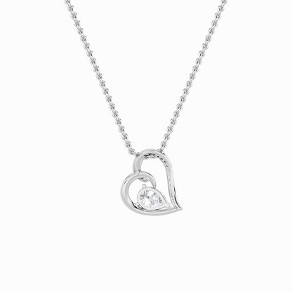 2CTW Pear Lab-Grown Diamond Prong Heart Pendant 14 Stones