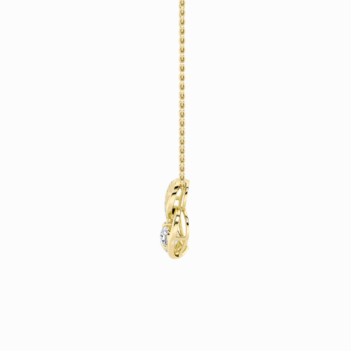 2CTW Pear Lab-Grown Diamond Prong Heart Pendant 14 Stones