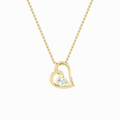 2CTW Pear Lab-Grown Diamond Prong Heart Pendant 14 Stones
