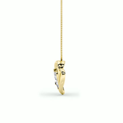 2CTW Marquise Lab-Grown Diamond Prong Heart Pendant 2 Stones