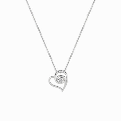 1CTW Round Lab-Grown Diamond Bezel Heart Pendant 1 Stone