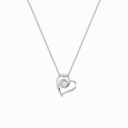 1CTW Round Lab-Grown Diamond Bezel Heart Pendant 1 Stone