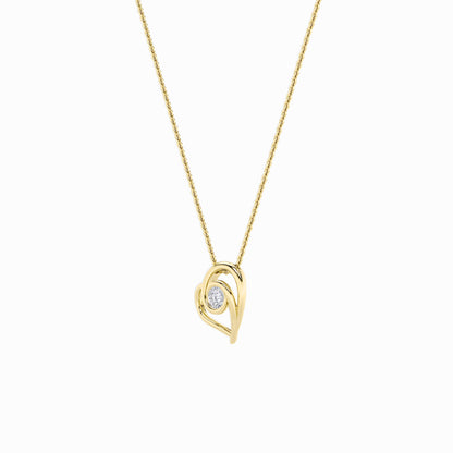 1CTW Round Lab-Grown Diamond Bezel Heart Pendant 1 Stone