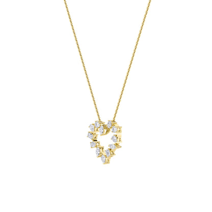 2.5CTW Emerald Lab-Grown Diamond Prong Heart Pendant 12 Stones